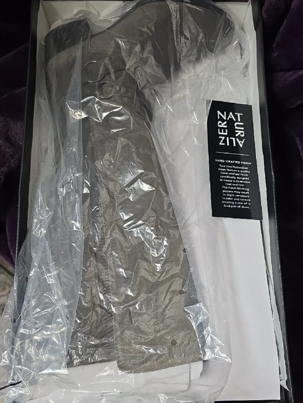 Naturalizer Taupe Suede Knee Boots with Ankle Buckle Sz 8 BOX INCLUDED